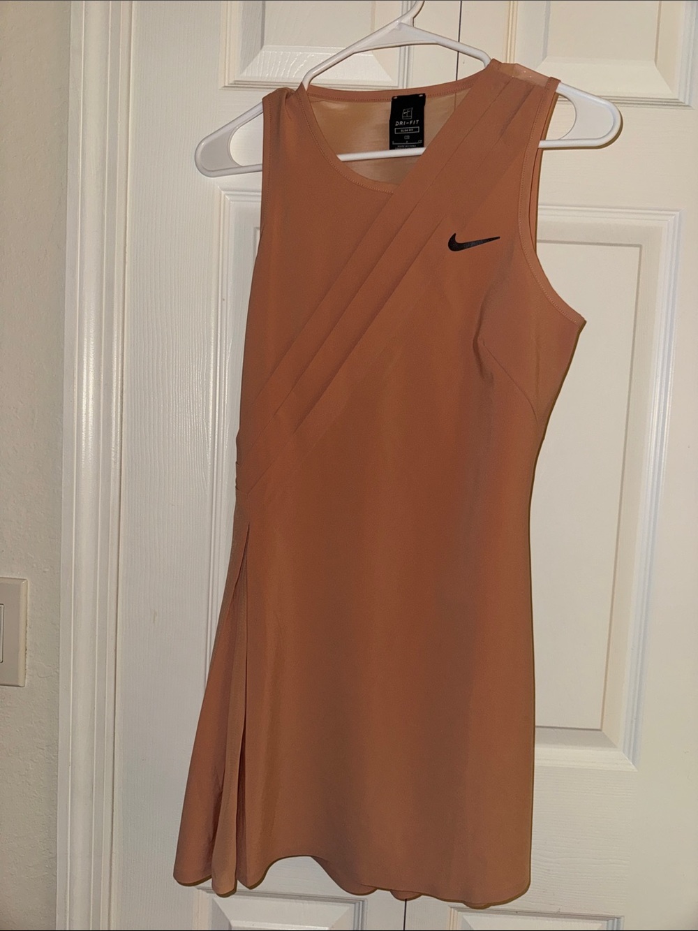 Nike Women’s Sleeveless Dress in Rust Orange with Black Swoosh